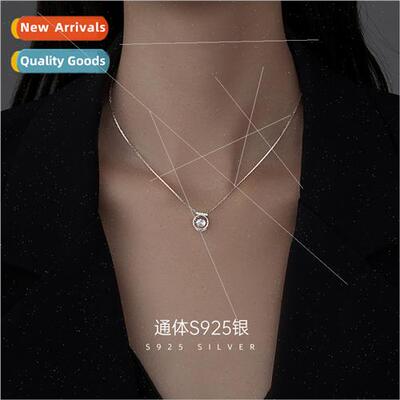 S925 silver gold secretary beating heart necklace women nich