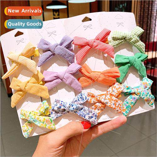 Korea hair accessories small broken flowers cloth bow hair c