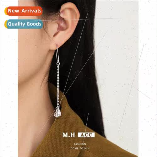 Asymmetric water drop pin earrings female simple Korea earri