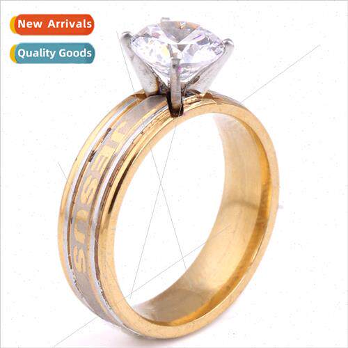 Europe ins tanium steel wh zirconium stainless steel ring go