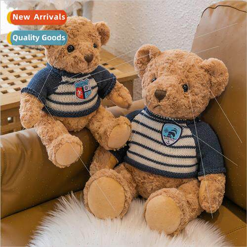 Badge bear doll cute wearing sweater teddy bear plush toy gi