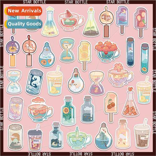 50 cute colorful dream bottle graffi stickers waterprodecora