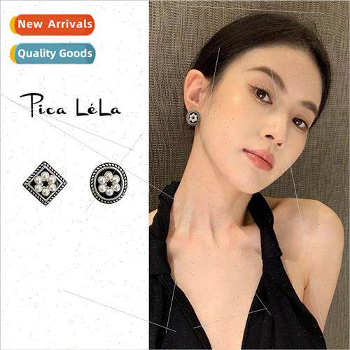 Asymmetric retro pearl earrings female sense ear clip hundre