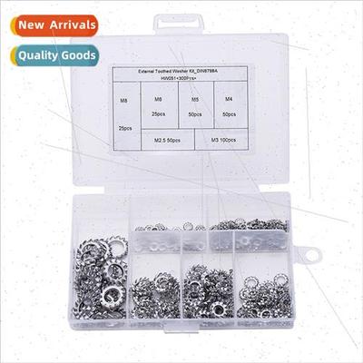 300PCS set 304 lock washers wh external serrated stop lock w