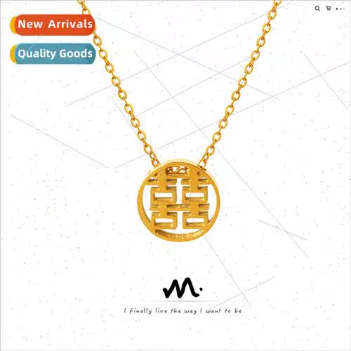 Double-sided Xi character tanium steel necklace new Chinese