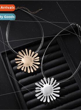 Europe Sunflower Alloy Pendant Premium Flower Jewelry Women