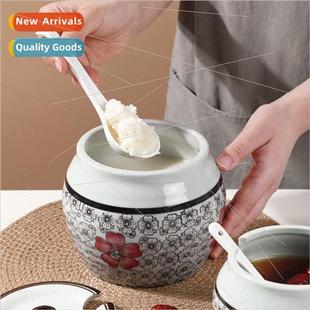 japan spice jar ceramic household kchen glaze spices divided