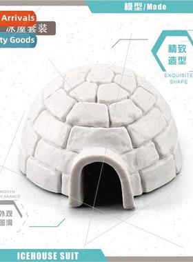 Animal hiding house polar building igloo model mini snow hou