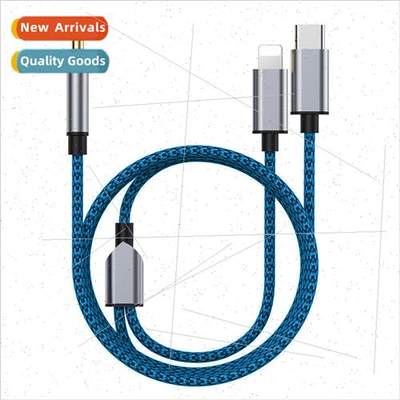 适用speaker audio car AUX audio cable 2-in-1 3.5mm to type c