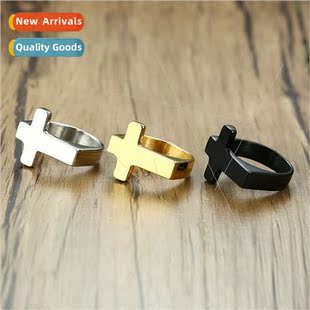 Europe new cross simple fashion men women rings