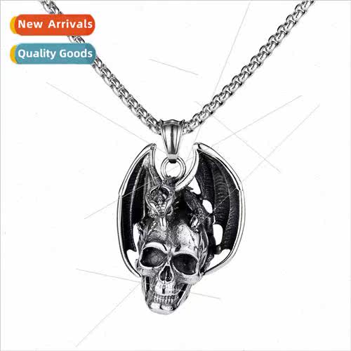Europe retro skull wing pendant men hip-hop nightclub ghost