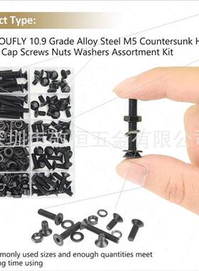 240pcs M5 black grade 10.9 alloy steel flat hexagon socket h