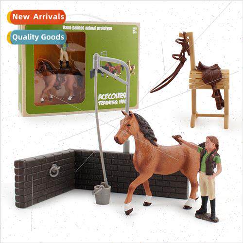 Animal Farm Scene Model Toys Wash Horse Set Solid Stallion B