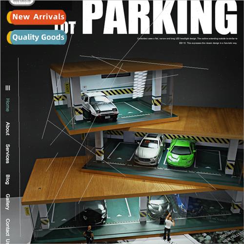 Acrylic 1:32 wooden simulation parking lot model alloy car s