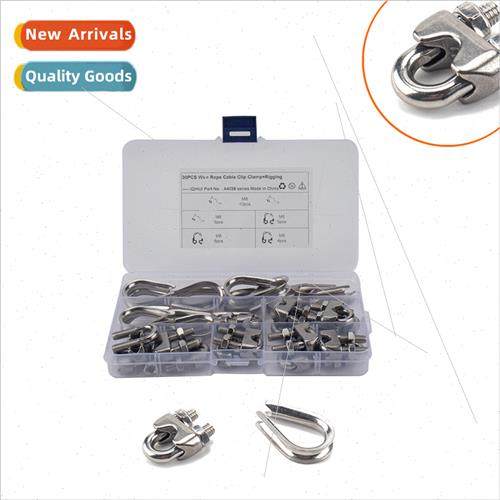 30pcs boxed-M6 Stainless 304 wire rope clevis cat claw trian