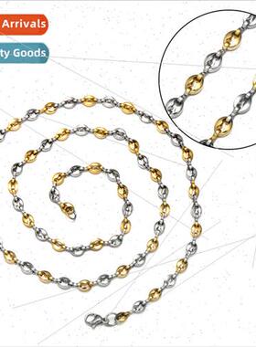 Premium Men Women 316L Alloy Jewelry Coffee Bean Chain Neckl