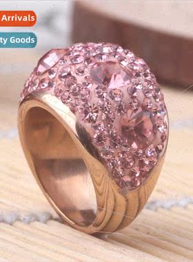 Europe new diamond ring Women stainless steel casting ring C