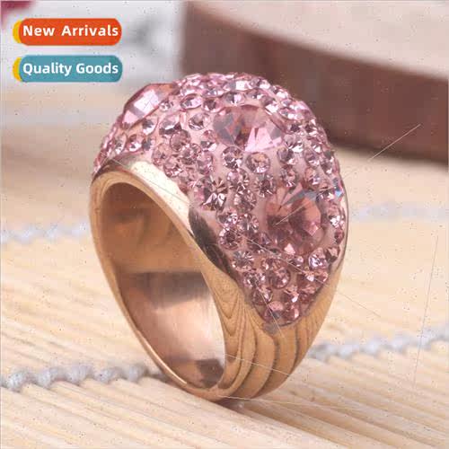 Europe new diamond ring Women stainless steel casting ring C