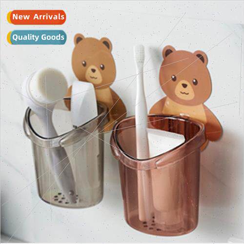Toothbrush shelf bear cup sticker wall hug cup storage wall