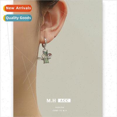 Misty dazzle color chain earrings female asymmetric sense ni