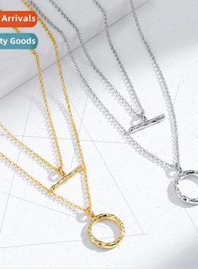 Copper gold-plated stacking necklace women hundred matching