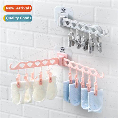 No-hole multi-clamp folding coat rack home bathroom kchen wa