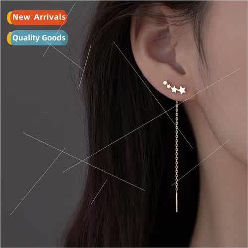 Europe simple niche hundred wh stars long tassel ear wire ea