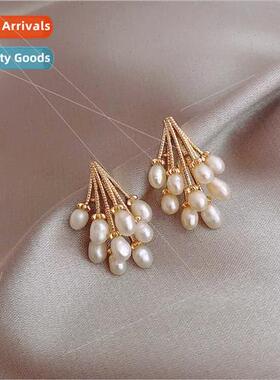 New S925 silver needle baroque pearl earrings earrings fashi