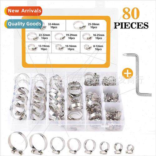 80PCS Boxed 304 Pipe Hoop Clamps American Throat Hoop wh Wre