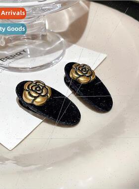 Do old metal flowers flocked side hair clips retro duckbill