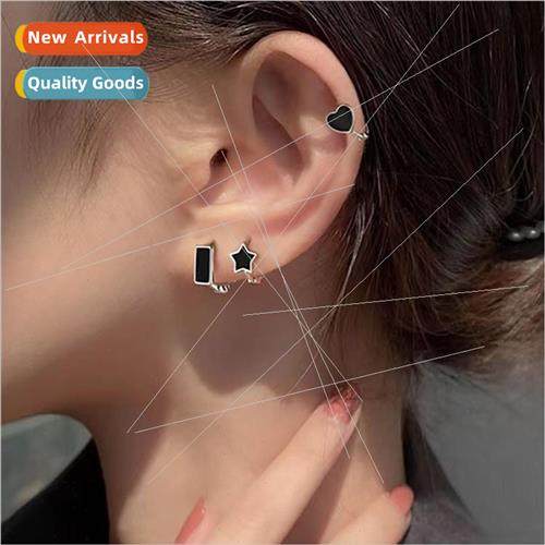 New silver earrings female retro HK simple love ear buckle K