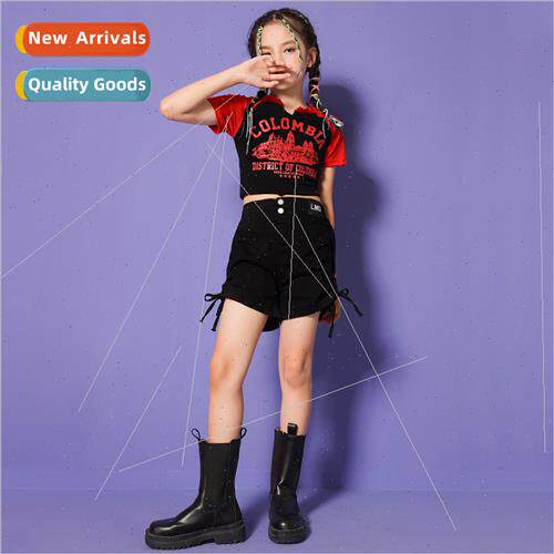 New Korea Girls Jazz Dance Costume Child Female jazz navel e