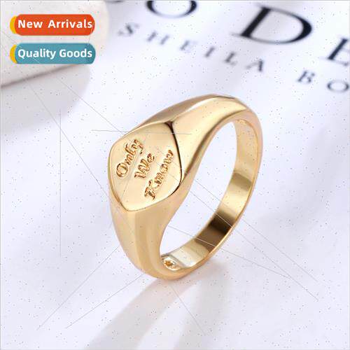 Europe alphabet ring women niche seal finger ring tail ring