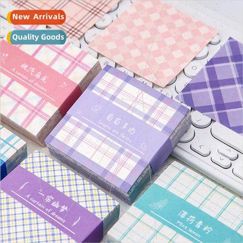 200 sheets plaid sticky note paper handbook ins high color v