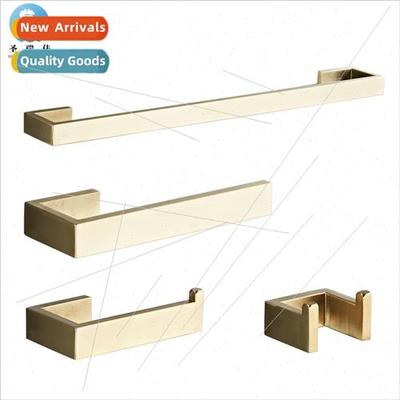 304 Towel Rack Set Brushed Gold Towel Ring Toilet Paper Hold