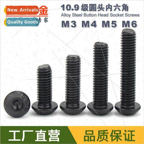 M3 M4 M5 M6 black 10.9 grade alloy steel round head socket h