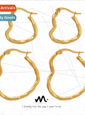 Korea ins earrings peach heart female earrings small delicat