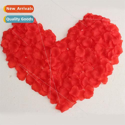 Bright silk cloth large red simulation rose petals wedding w
