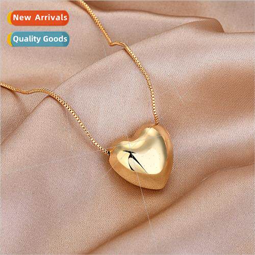 New double-sided love collarbone chain simple peach heart ne