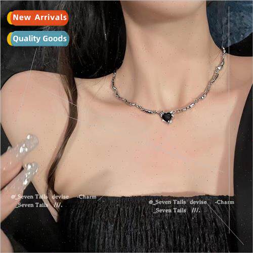 love heart zirconia necklace female ins tide niche exquise h
