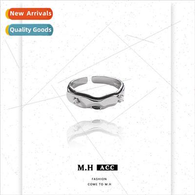 Pleated textured vein ring ring female -color loss niche ope
