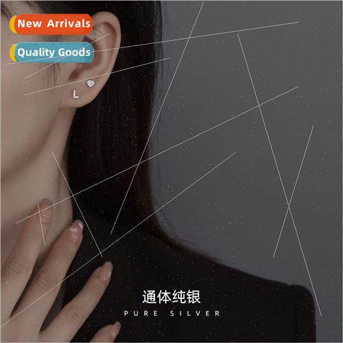 S925 silver Korealetters love exquise small earrings female
