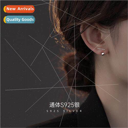 S925 silver simple one word u-shaped earrings female small d