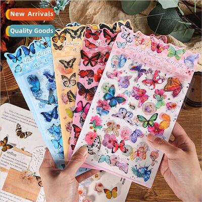 Butterfly Iris Scenic Garden PVC stickers vintage ins butter