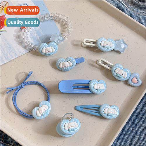 Blue elephant hair clips cute broken hair duckbill clip swee