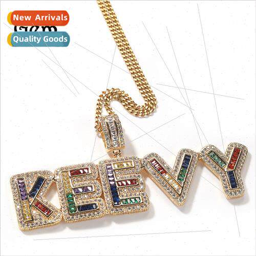 Europe diamonds monogrammed colored zirconia pendant large i