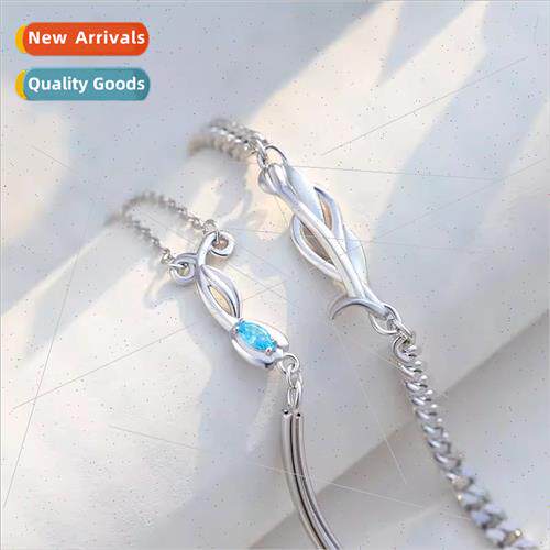 Blue flowers tulip couple bracelet men women a pair niche fr