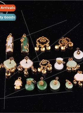 Alloy inlaid glaze beads peace button bright auspicious clou