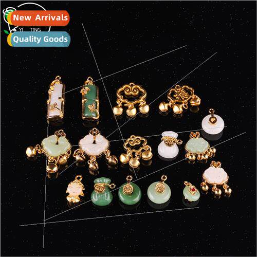 Alloy inlaid glaze beads peace button bright auspicious clou