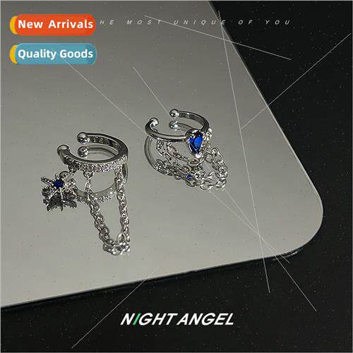 2022 niche sapphire tassel ear bone clip whout ear holes ear